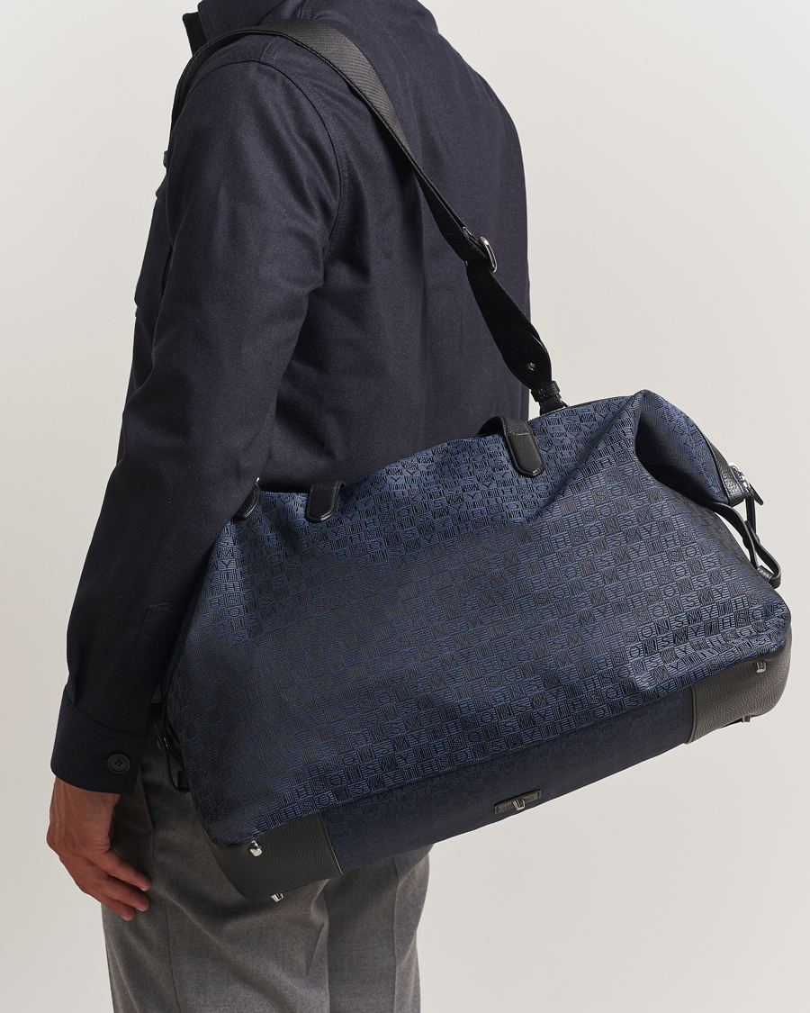 Herre | Vesker | Smythson | Canvas Stamp Travel Bag Navy