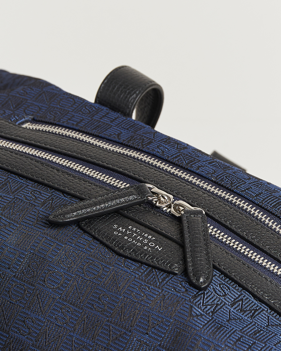 Herre | Vesker | Smythson | Canvas Stamp Travel Bag Navy