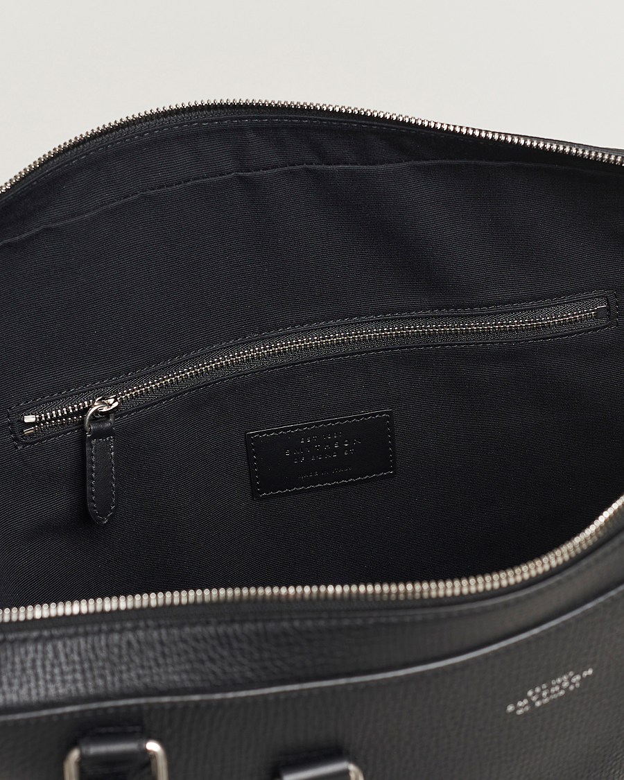 Herre | Vesker | Smythson | Ludlow Slim Briefcase With Zip Front Black