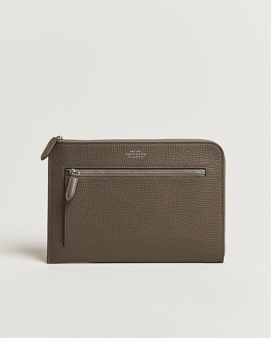 Herre | Vesker | Smythson | Ludlow Flat Organiser Pouch Dark Taupe