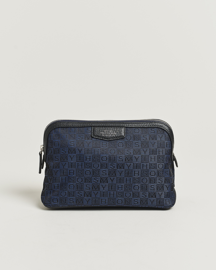 Herre | Vesker | Smythson | Canvas Stamp Travel Pouch Navy