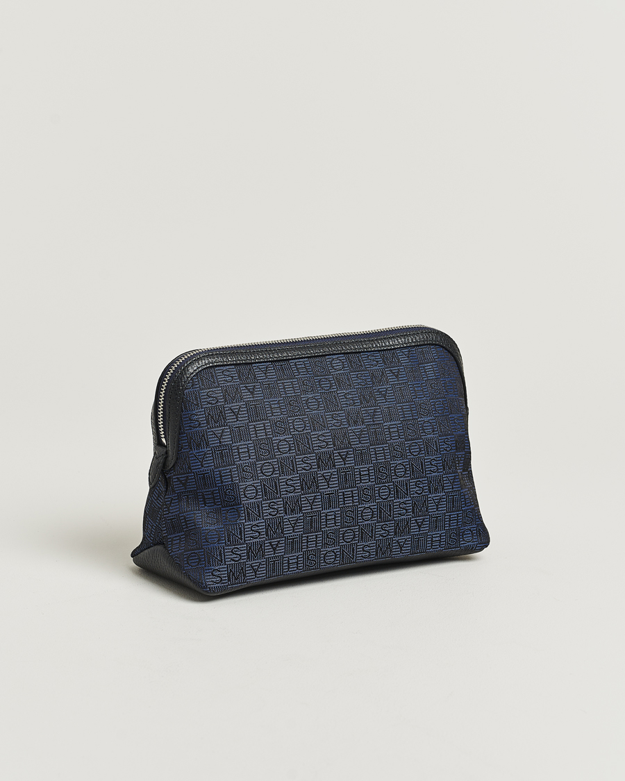 Herre | Vesker | Smythson | Canvas Stamp Travel Pouch Navy
