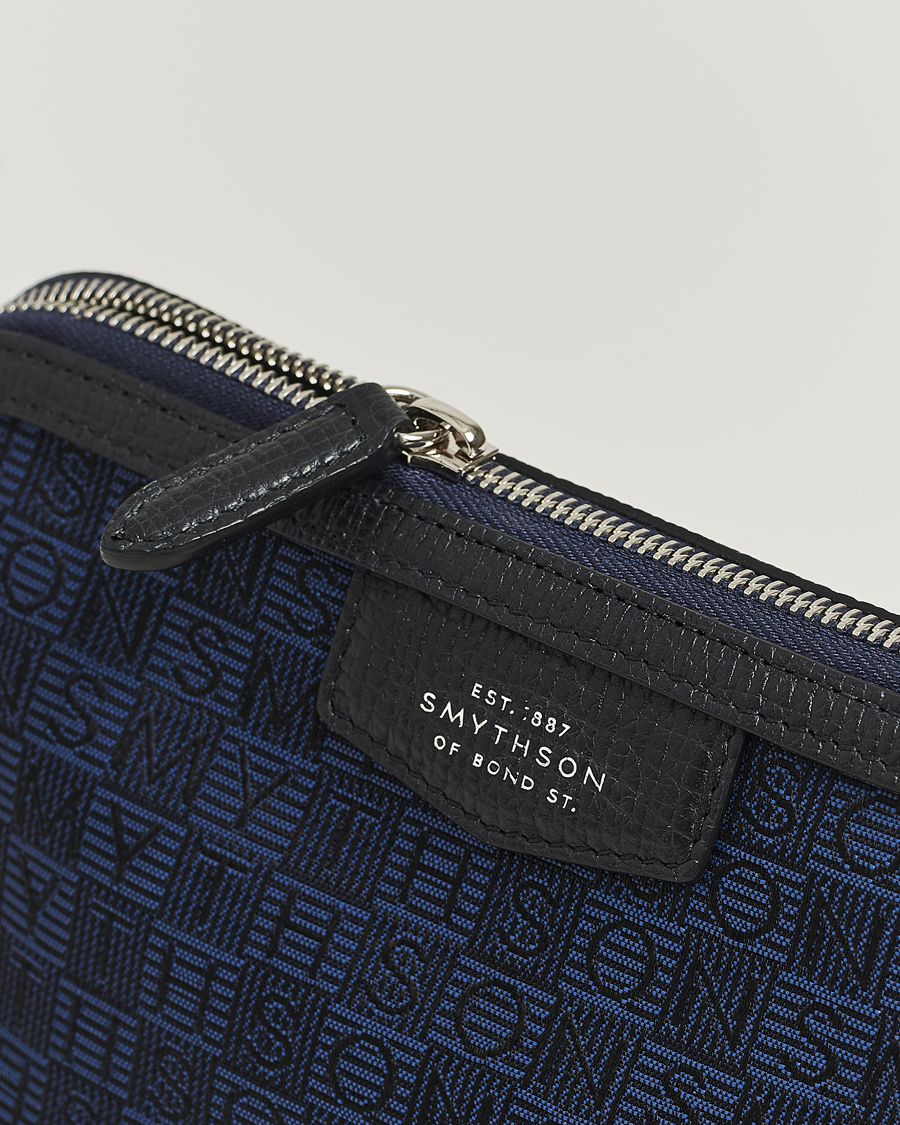 Herre | Vesker | Smythson | Canvas Stamp Travel Pouch Navy