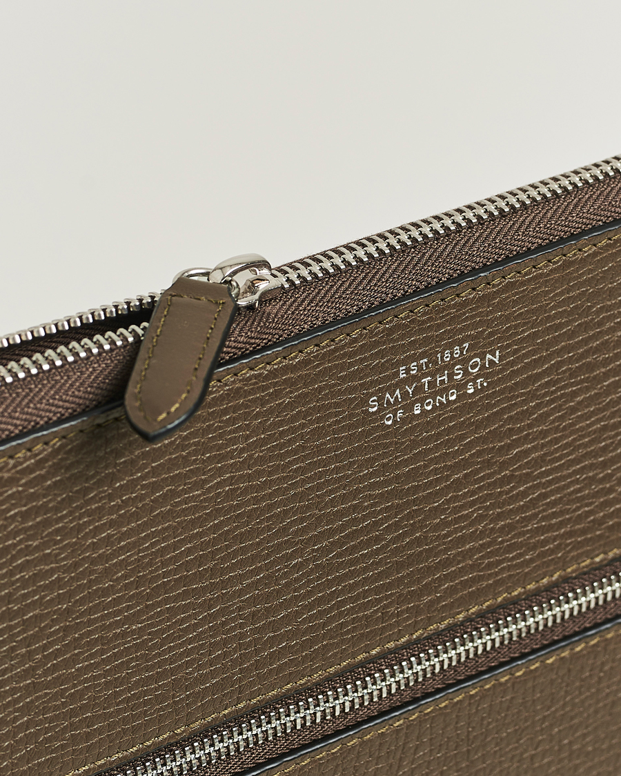 Herre | Vesker | Smythson | Ludlow Small Laptop Case With Dark Olive