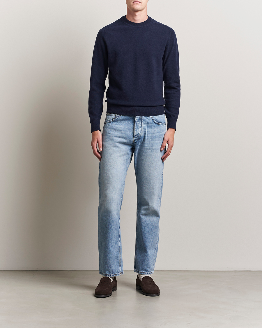Herre | Gensere | Altea | Wool/Cashmere Crew Neck Pullover Navy