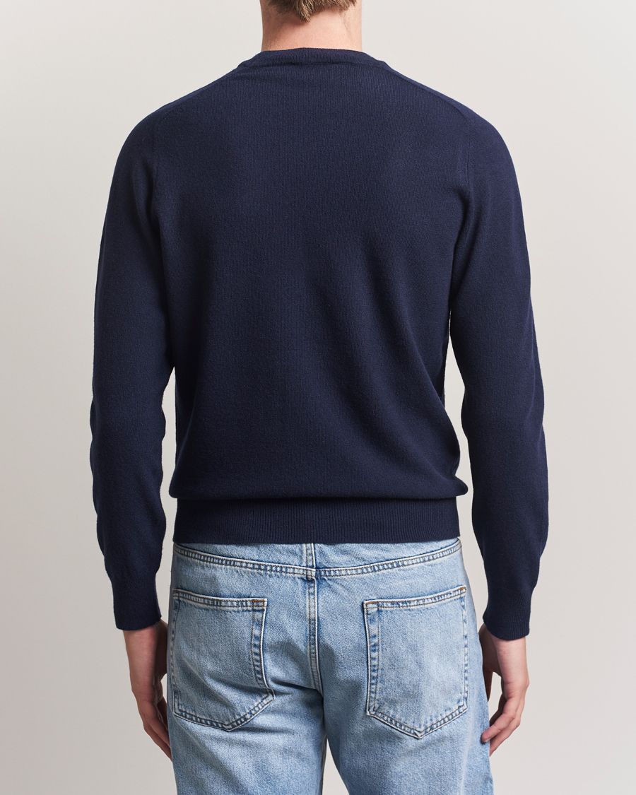 Herre | Gensere | Altea | Wool/Cashmere Crew Neck Pullover Navy