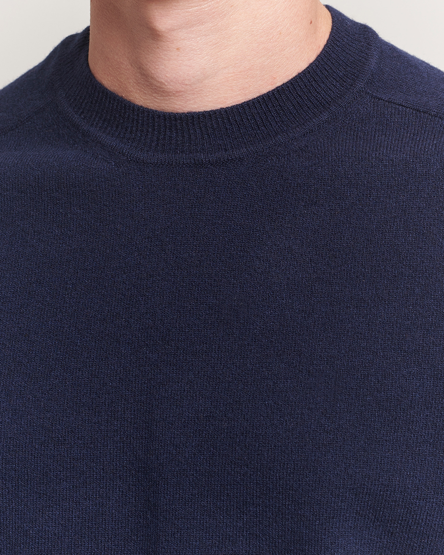 Herre | Gensere | Altea | Wool/Cashmere Crew Neck Pullover Navy