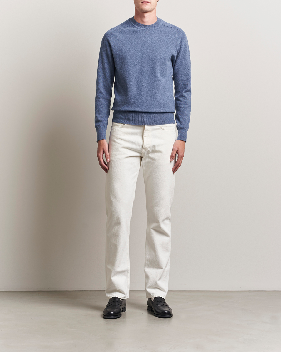 Herre | Gensere | Altea | Wool/Cashmere Crew Neck Pullover Blue