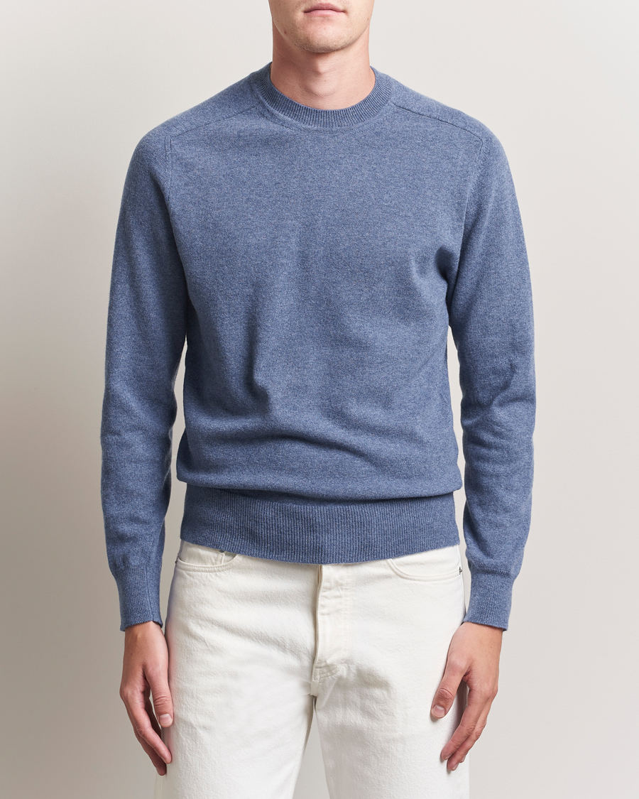 Herre | Gensere | Altea | Wool/Cashmere Crew Neck Pullover Blue