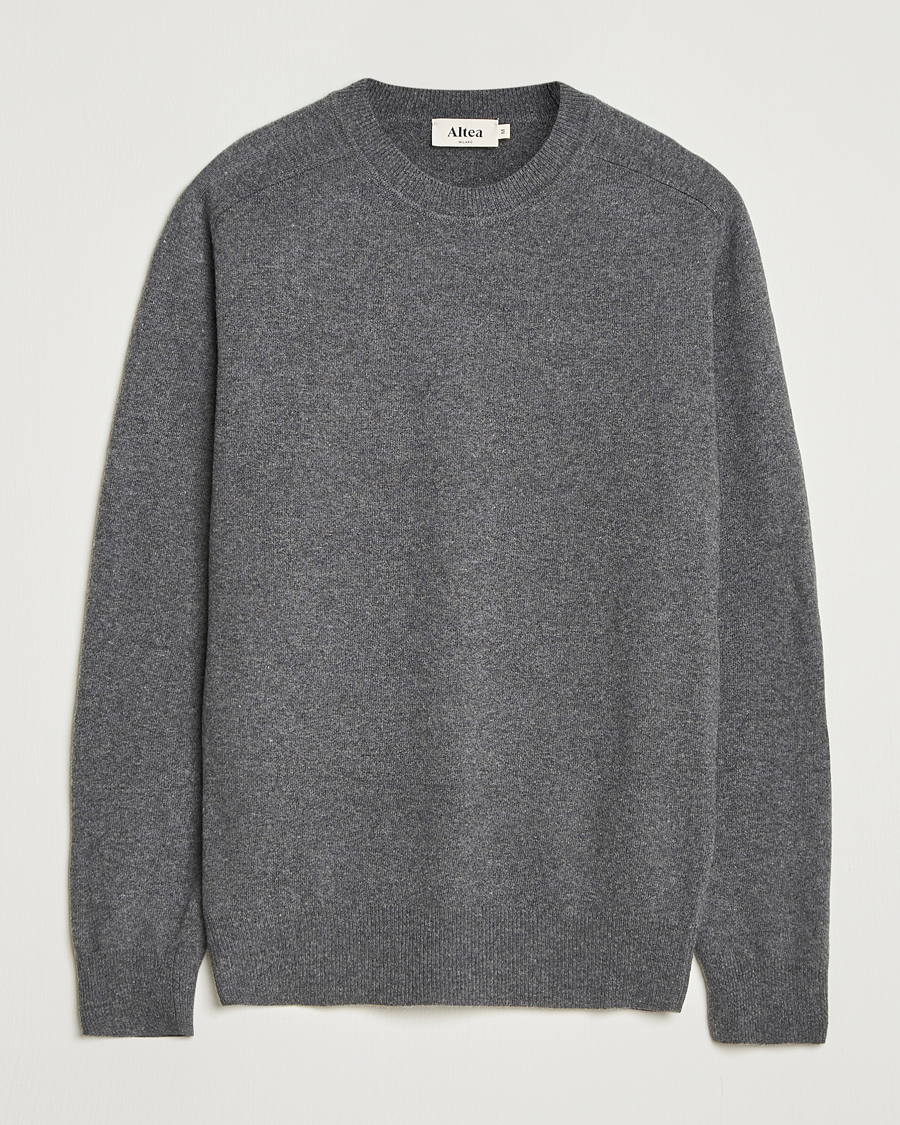 Herre | Gensere | Altea | Wool/Cashmere Crew Neck Pullover Charcoal