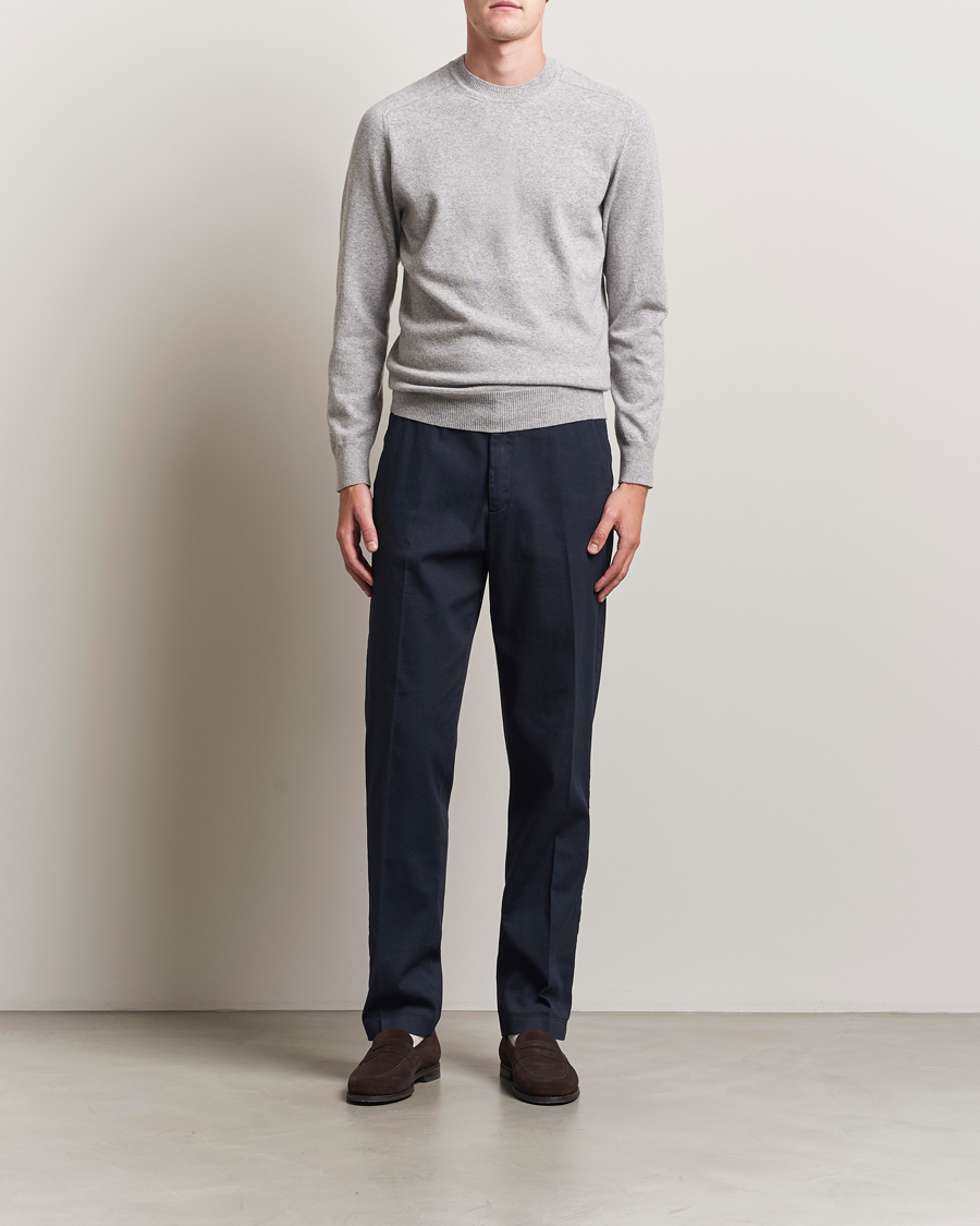 Herre | Gensere | Altea | Wool/Cashmere Crew Neck Pullover Light Grey