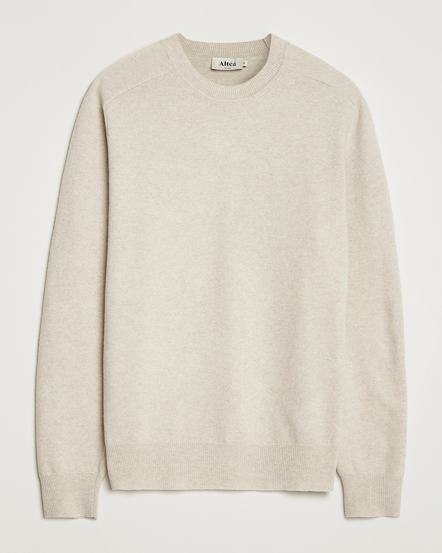 Herre | Gensere | Altea | Wool/Cashmere Crew Neck Pullover Beige