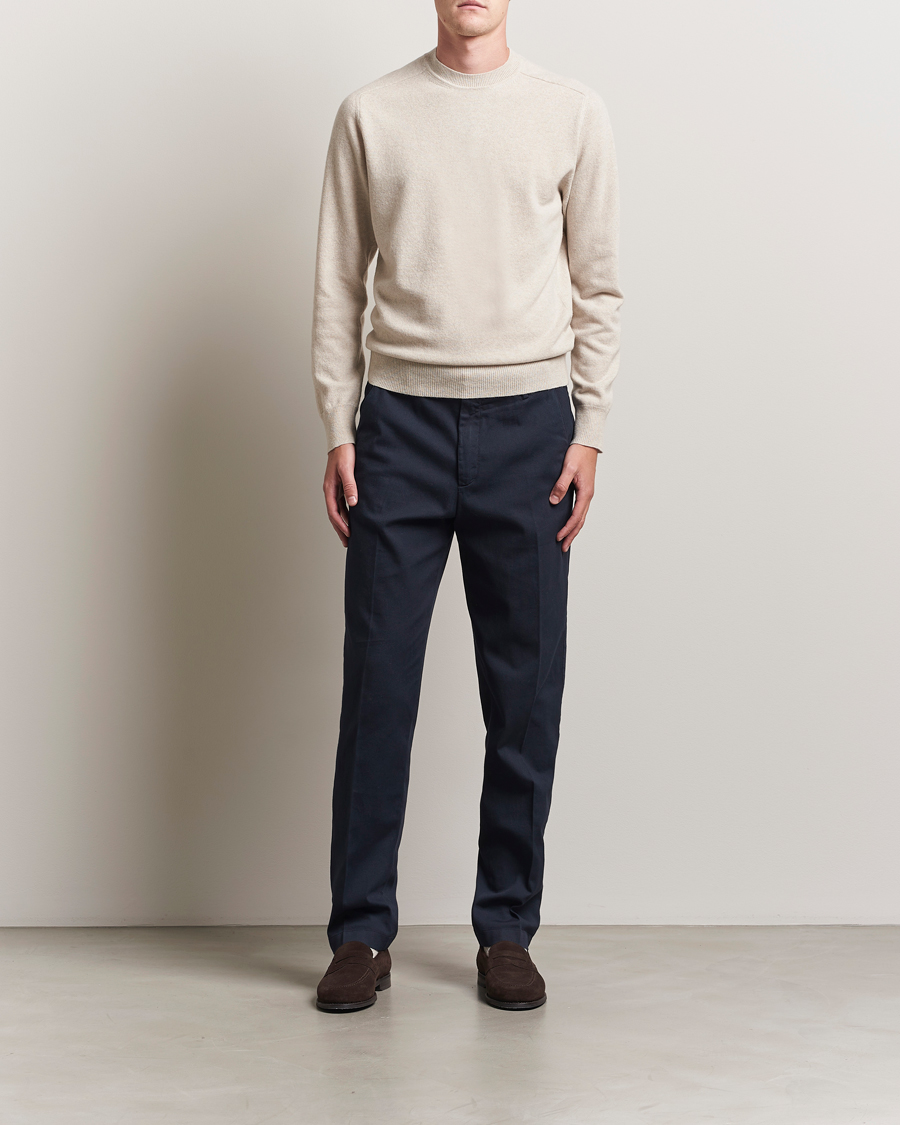 Herre | Gensere | Altea | Wool/Cashmere Crew Neck Pullover Beige