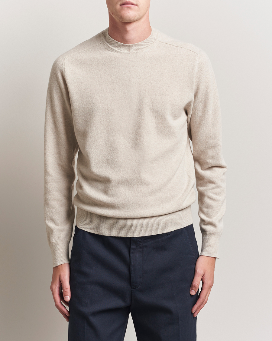 Herre | Gensere | Altea | Wool/Cashmere Crew Neck Pullover Beige