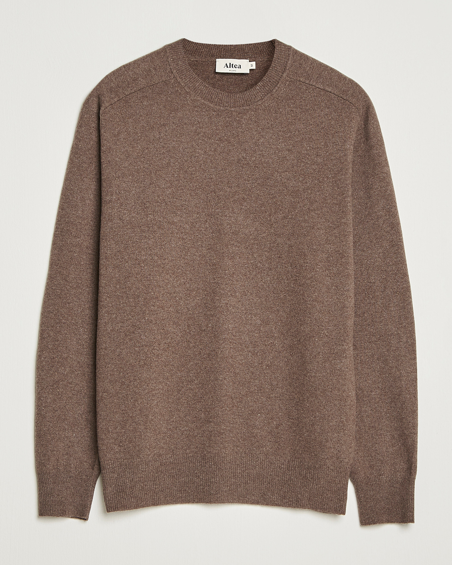 Herre | Gensere | Altea | Wool/Cashmere Crew Neck Pullover Brown