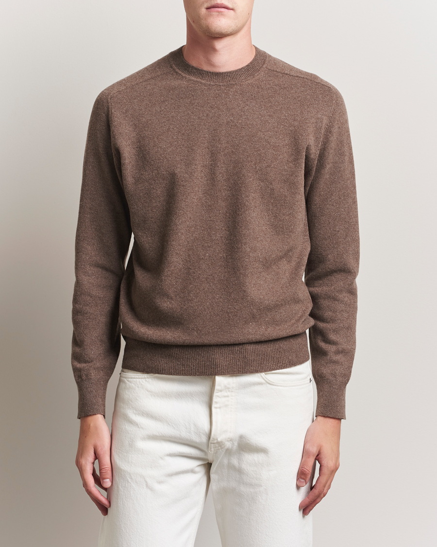 Herre | Gensere | Altea | Wool/Cashmere Crew Neck Pullover Brown
