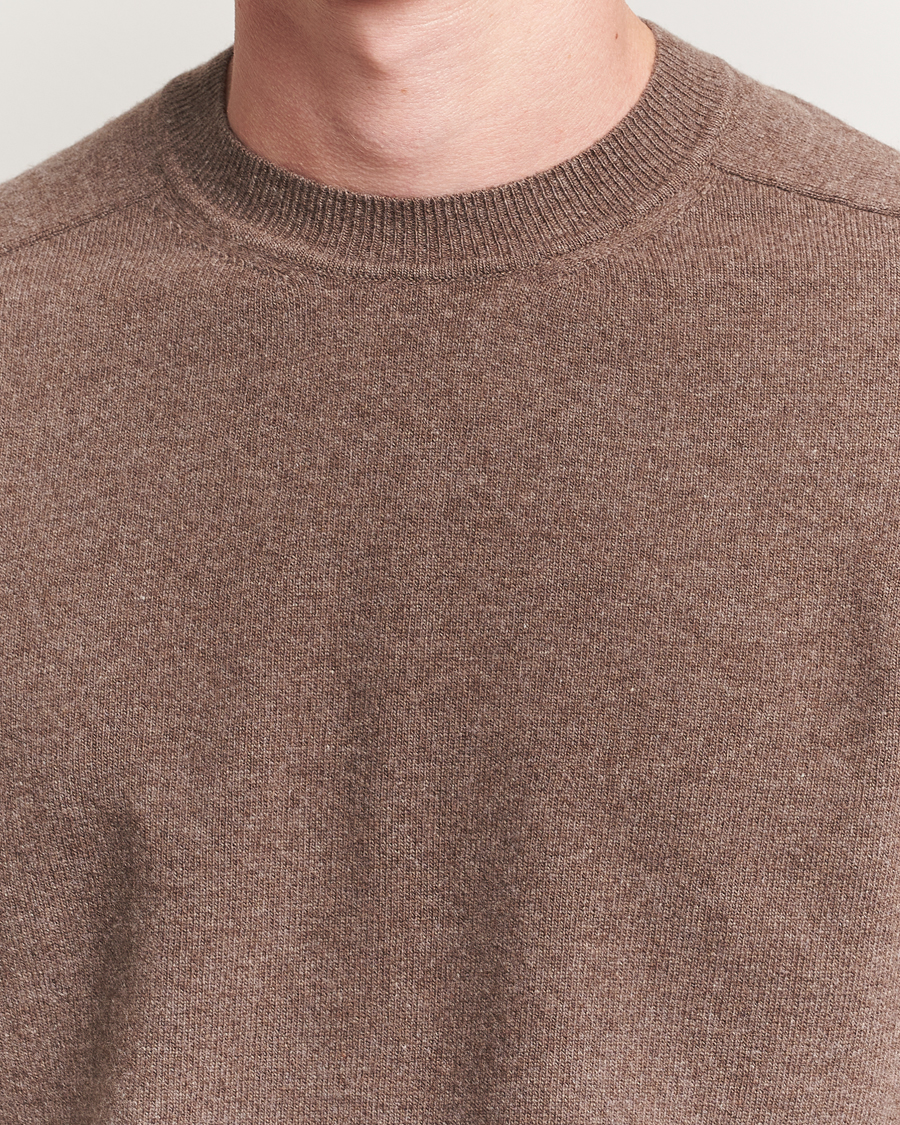 Herre | Gensere | Altea | Wool/Cashmere Crew Neck Pullover Brown