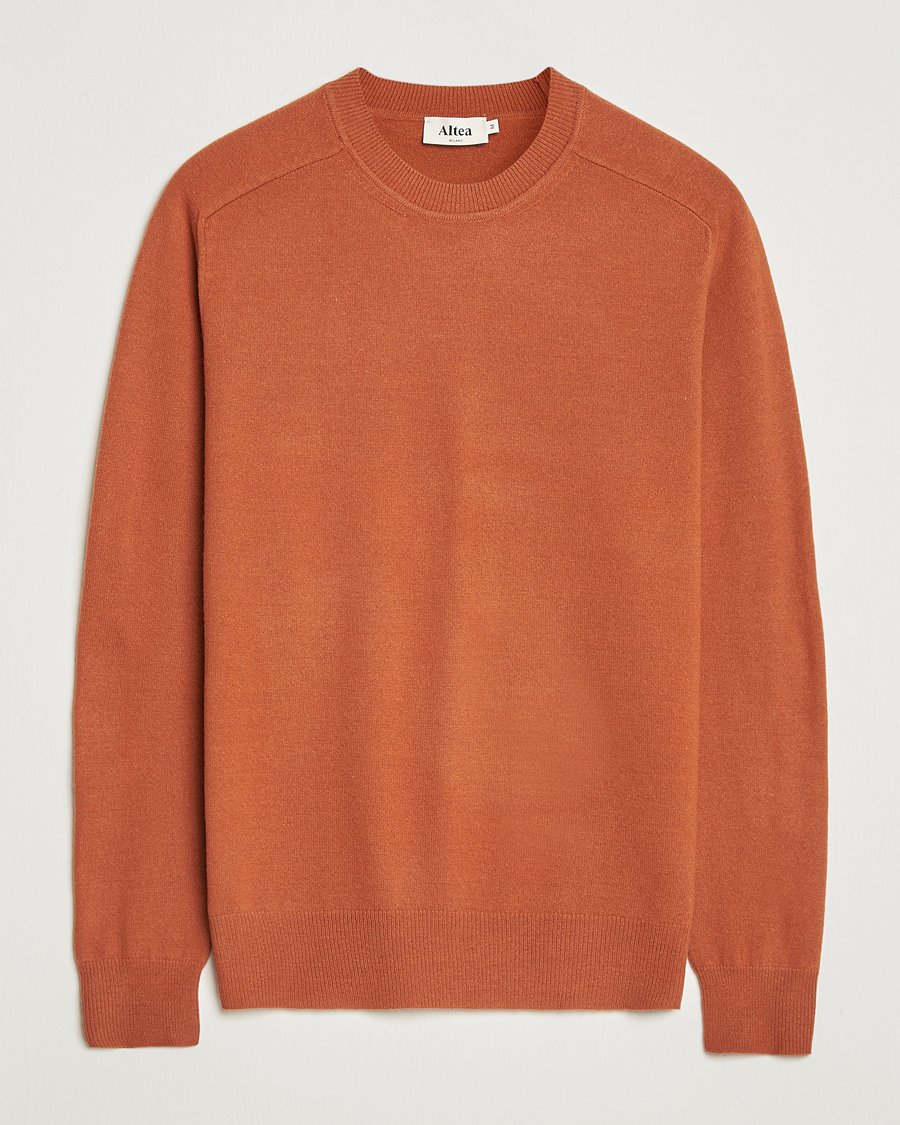 Herre | Gensere | Altea | Wool/Cashmere Crew Neck Pullover Orange