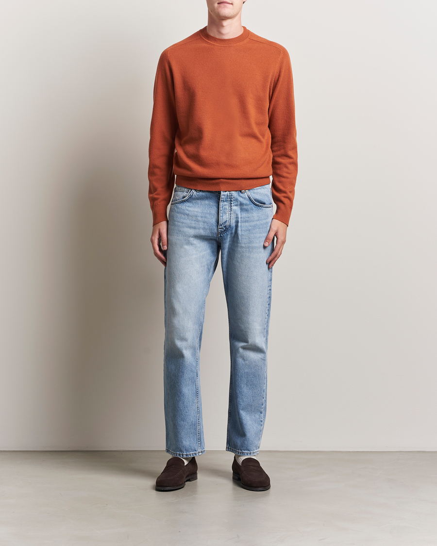 Herre | Gensere | Altea | Wool/Cashmere Crew Neck Pullover Orange