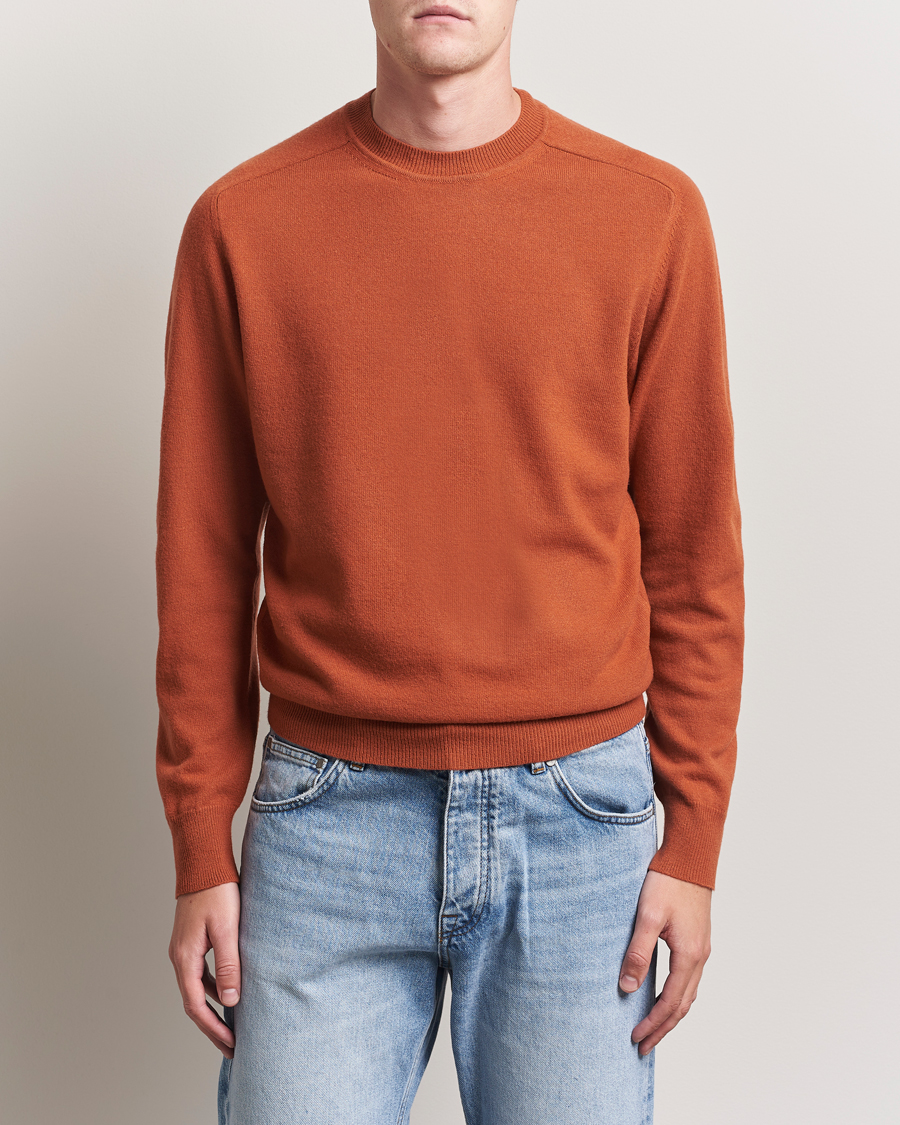 Herre | Gensere | Altea | Wool/Cashmere Crew Neck Pullover Orange