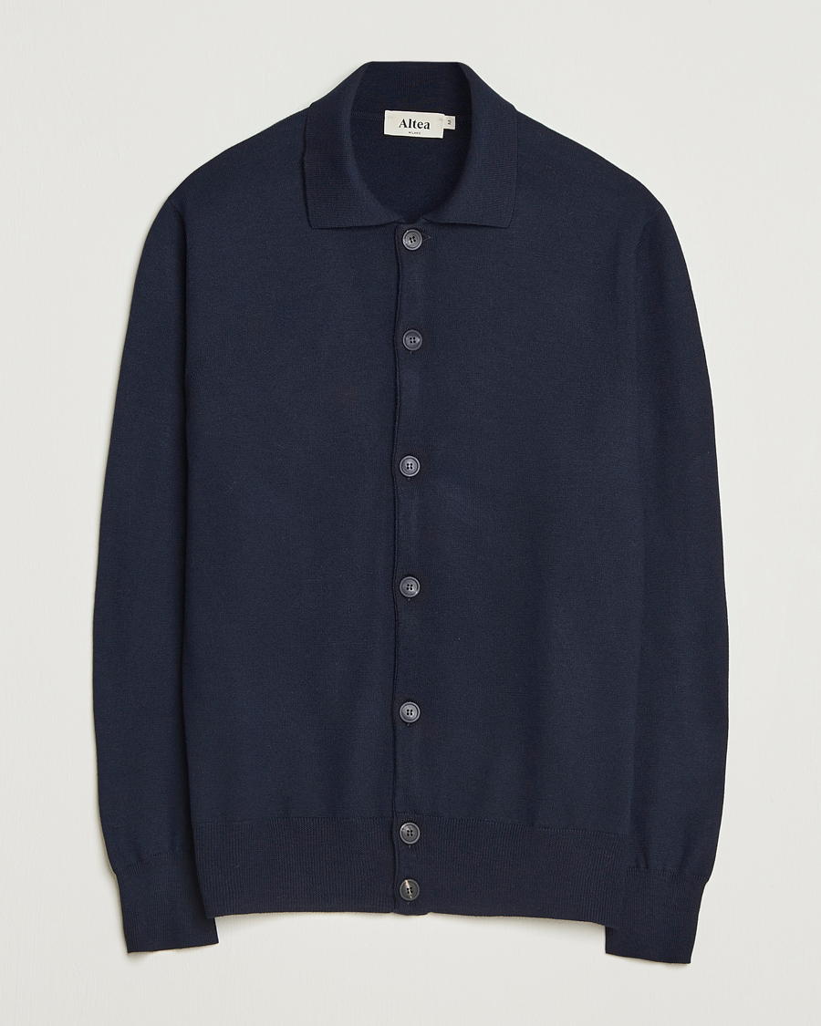 Herre | Gensere | Altea | Merino Wool Cardigan Navy