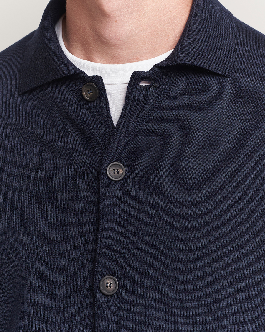 Herre | Gensere | Altea | Merino Wool Cardigan Navy