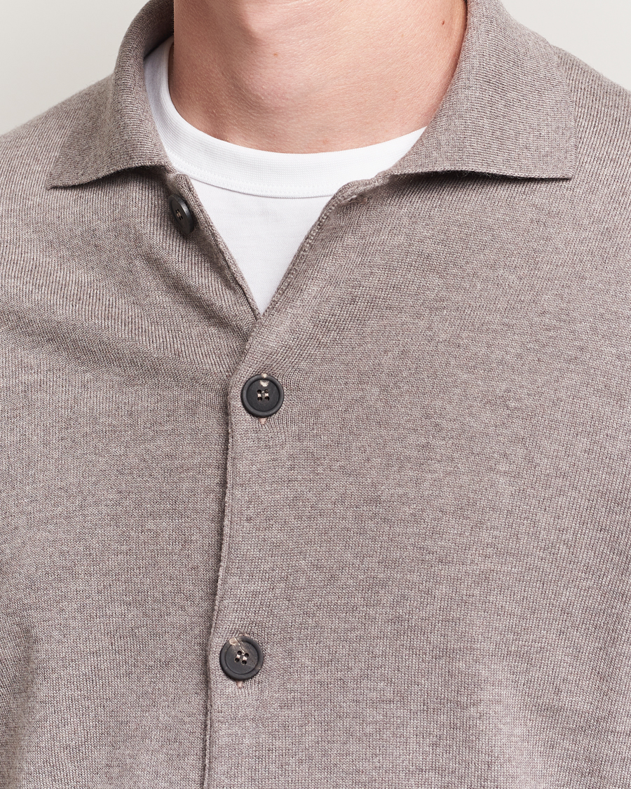 Herre | Gensere | Altea | Merino Wool Cardigan Taupe