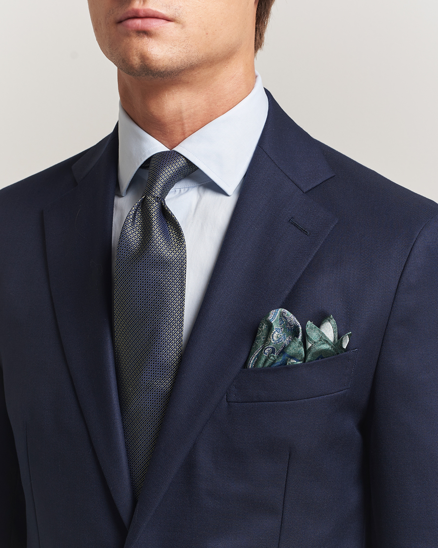 Herre | Slips | Amanda Christensen | Box Set Silk 8 cm Tie And Pocket Square Dark Green