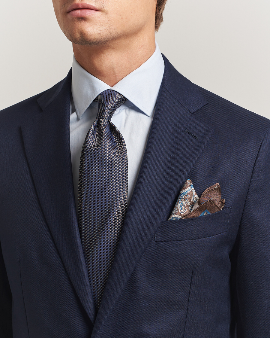 Herre | Slips | Amanda Christensen | Box Set Silk 8 cm Tie And Pocket Square Brown