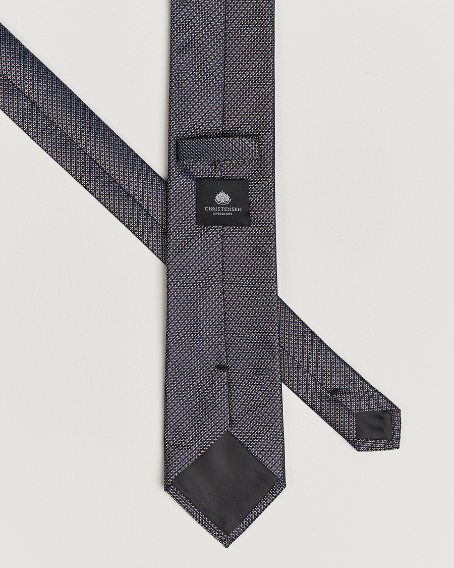 Herre | Slips | Amanda Christensen | Box Set Silk 8 cm Tie And Pocket Square Brown
