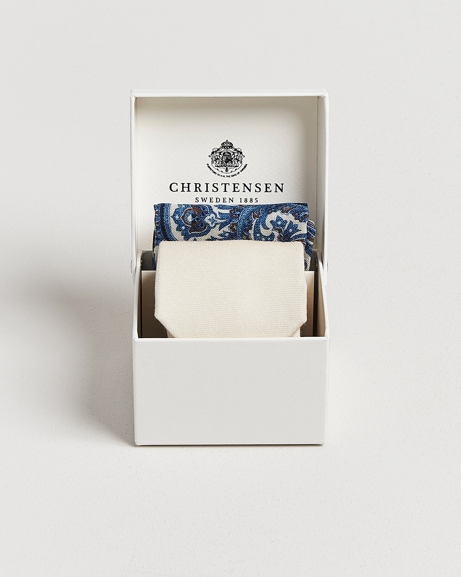 Herre | Slips | Amanda Christensen | Box Set Wool 8 cm Tie And Pocket Square Beige