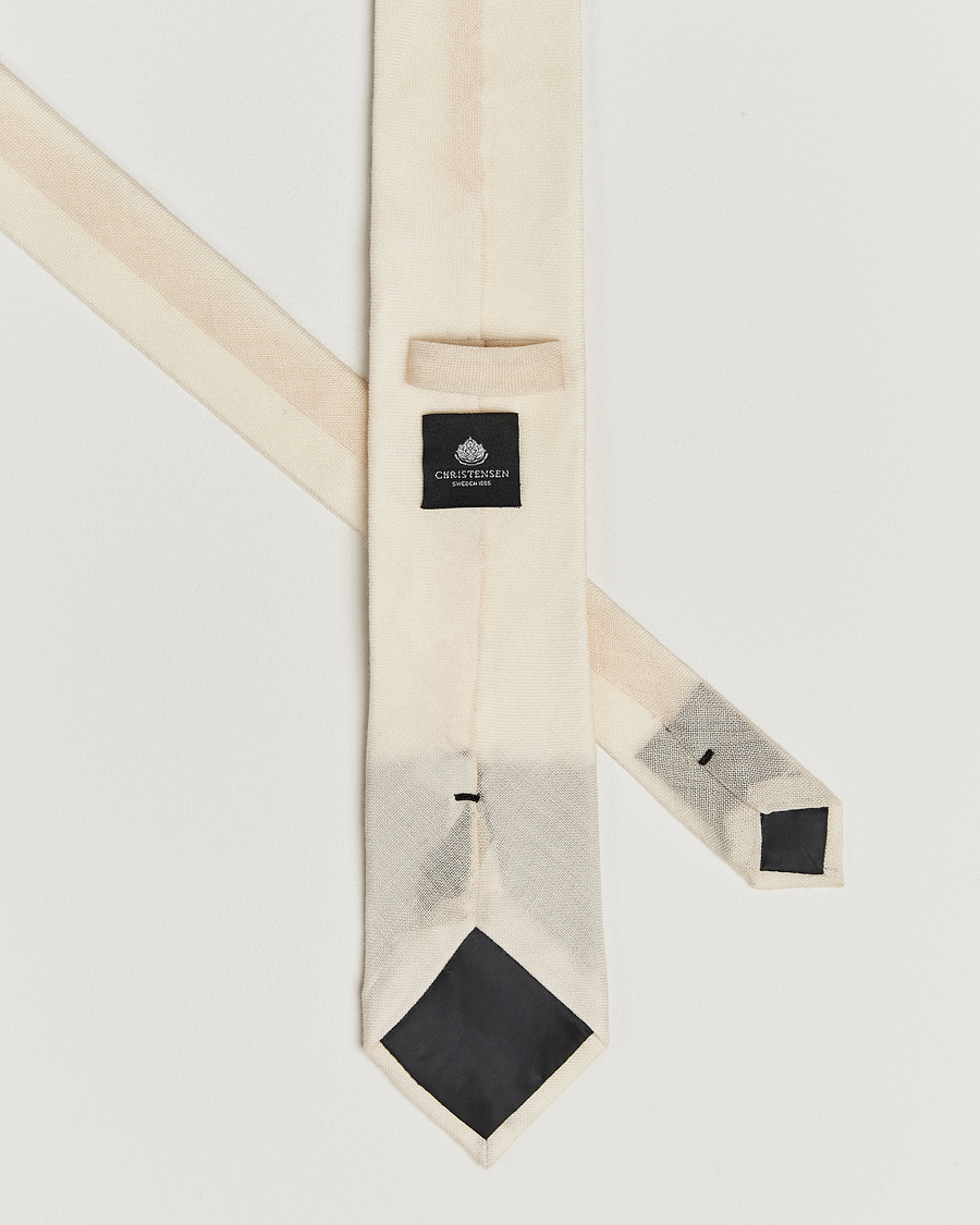 Herre | Slips | Amanda Christensen | Box Set Wool 8 cm Tie And Pocket Square Beige