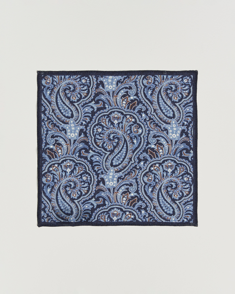 Herre | Slips | Amanda Christensen | Box Set Wool 8 cm Tie And Pocket Square Navy
