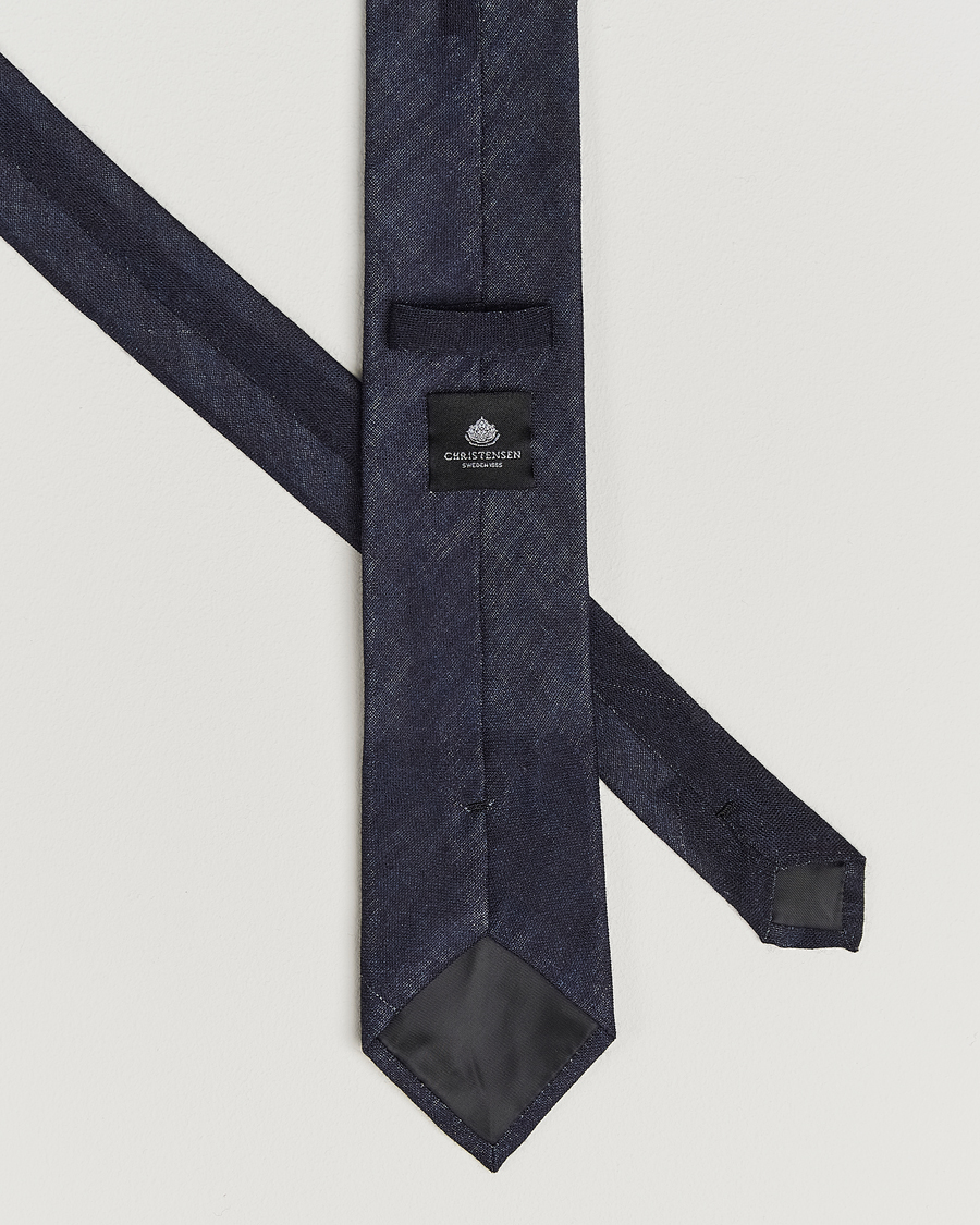 Herre | Slips | Amanda Christensen | Box Set Wool 8 cm Tie And Pocket Square Navy