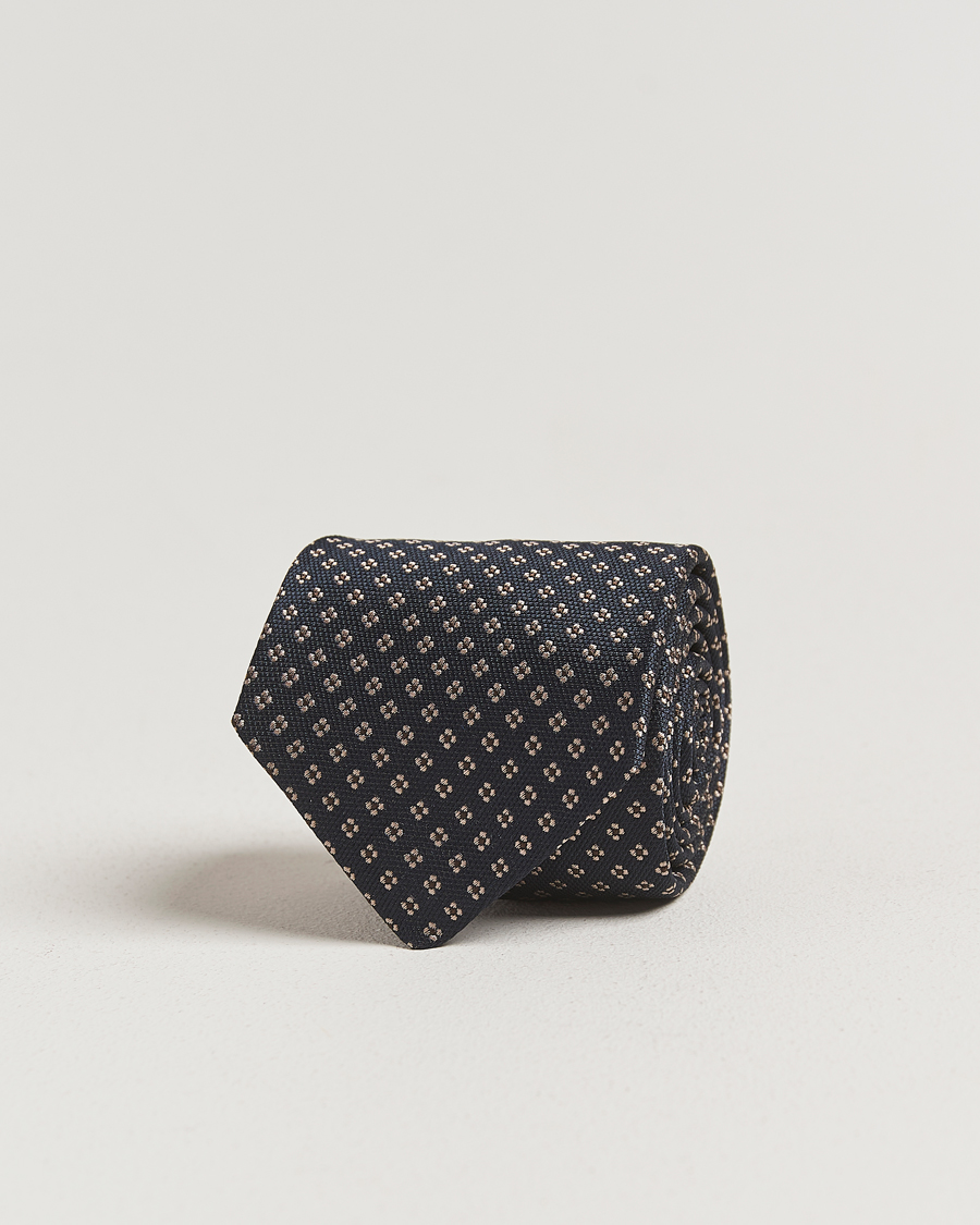 Herre | Slips | Amanda Christensen | Silk Flower 8cm Tie Navy