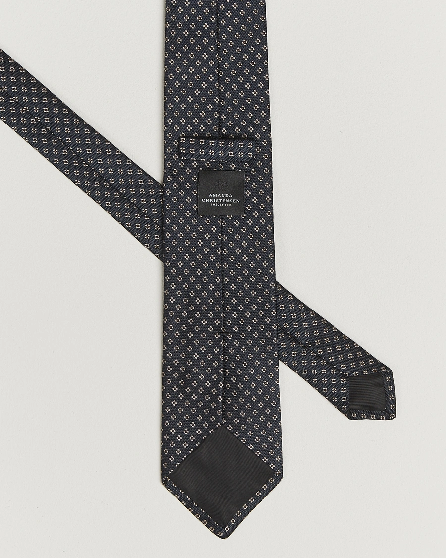 Herre | Slips | Amanda Christensen | Silk Flower 8cm Tie Navy