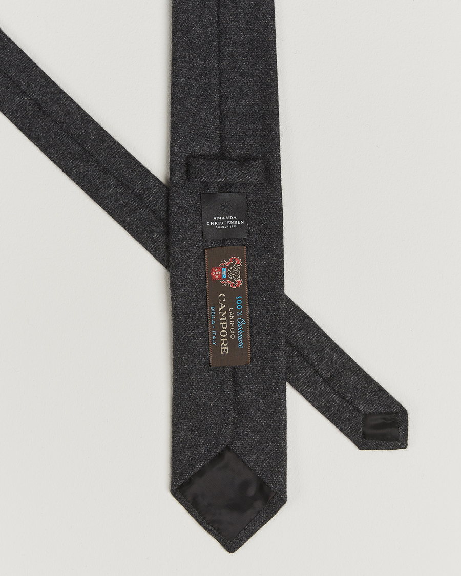 Herre | Slips | Amanda Christensen | Cashmere 8cm Tie Dark Grey