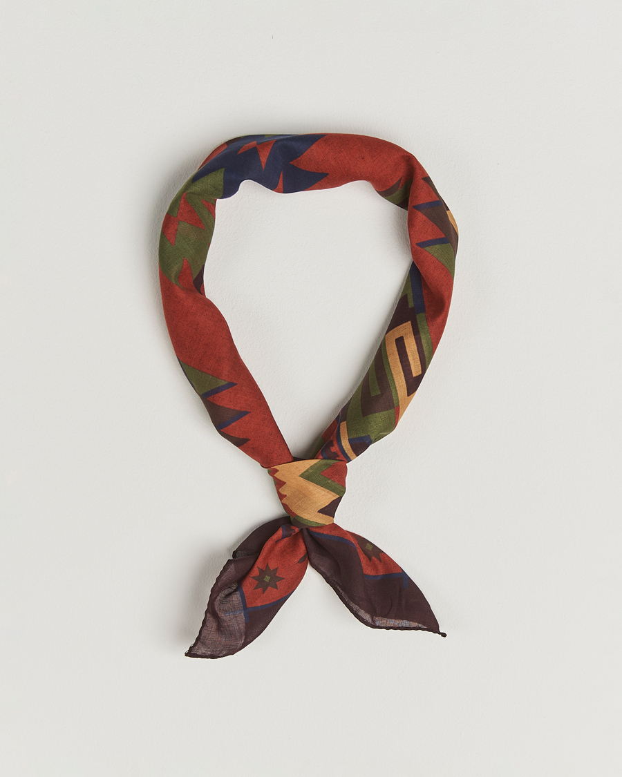 Herre | Scarves | Amanda Christensen | Cotton Voilé Printed Bandana Rust