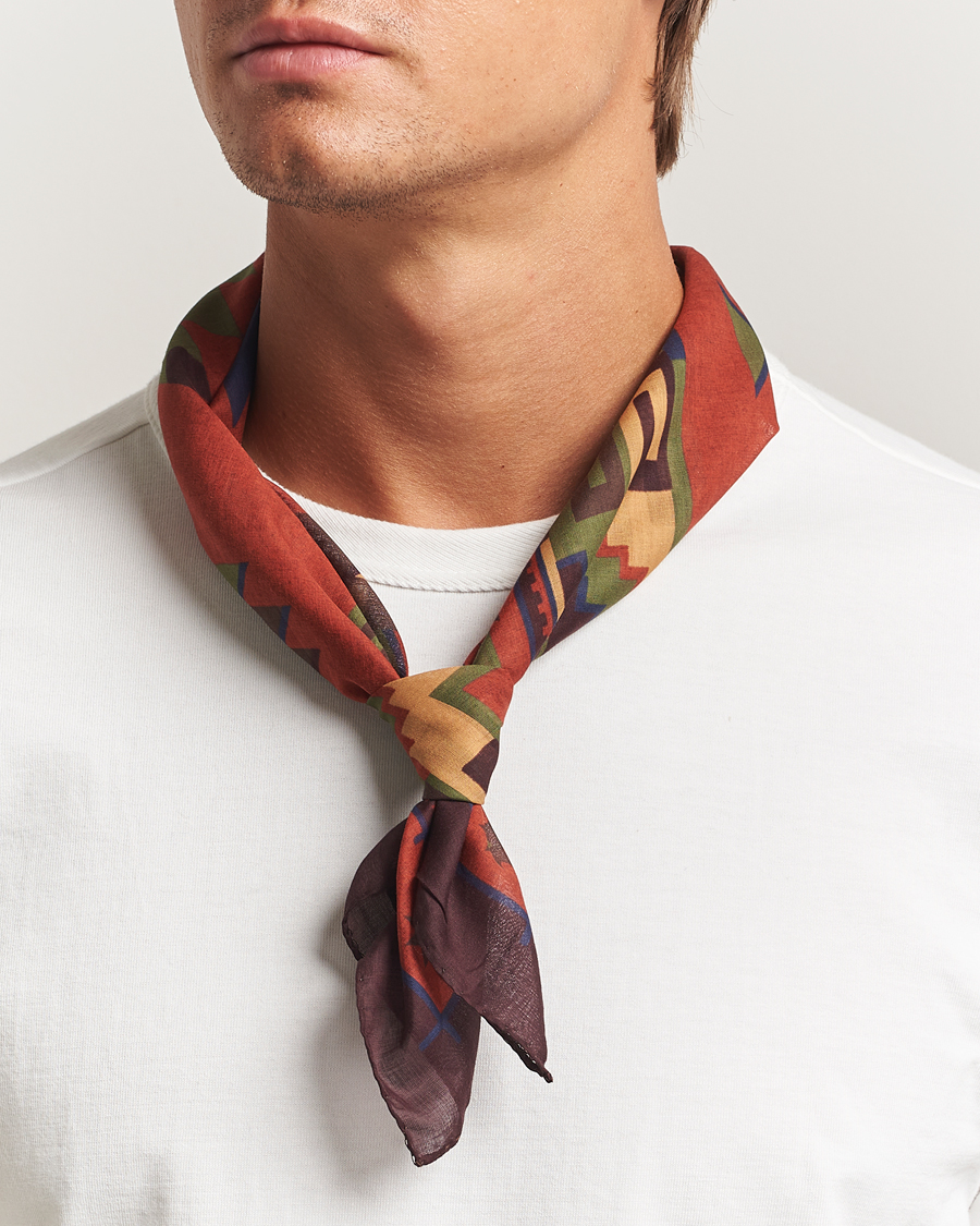 Herre | Scarves | Amanda Christensen | Cotton Voilé Printed Bandana Rust