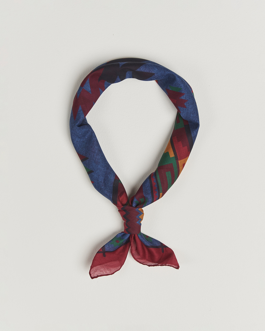 Herre | Scarves | Amanda Christensen | Cotton Voilé Printed Bandana Navy