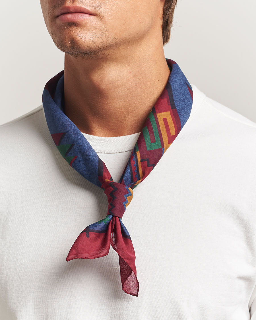Herre | Scarves | Amanda Christensen | Cotton Voilé Printed Bandana Navy