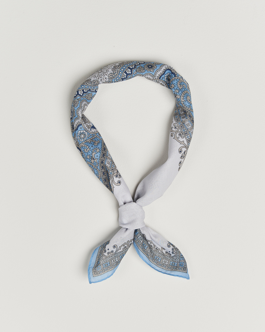Herre | Scarves | Amanda Christensen | Cotton Voilé Printed Paisley Bandana Cream