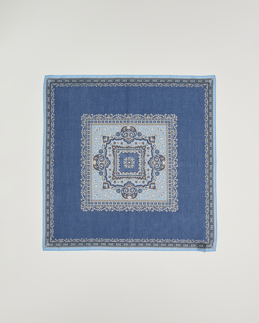 Herre | Scarves | Amanda Christensen | Cotton Voilé Printed Paisley Bandana Navy