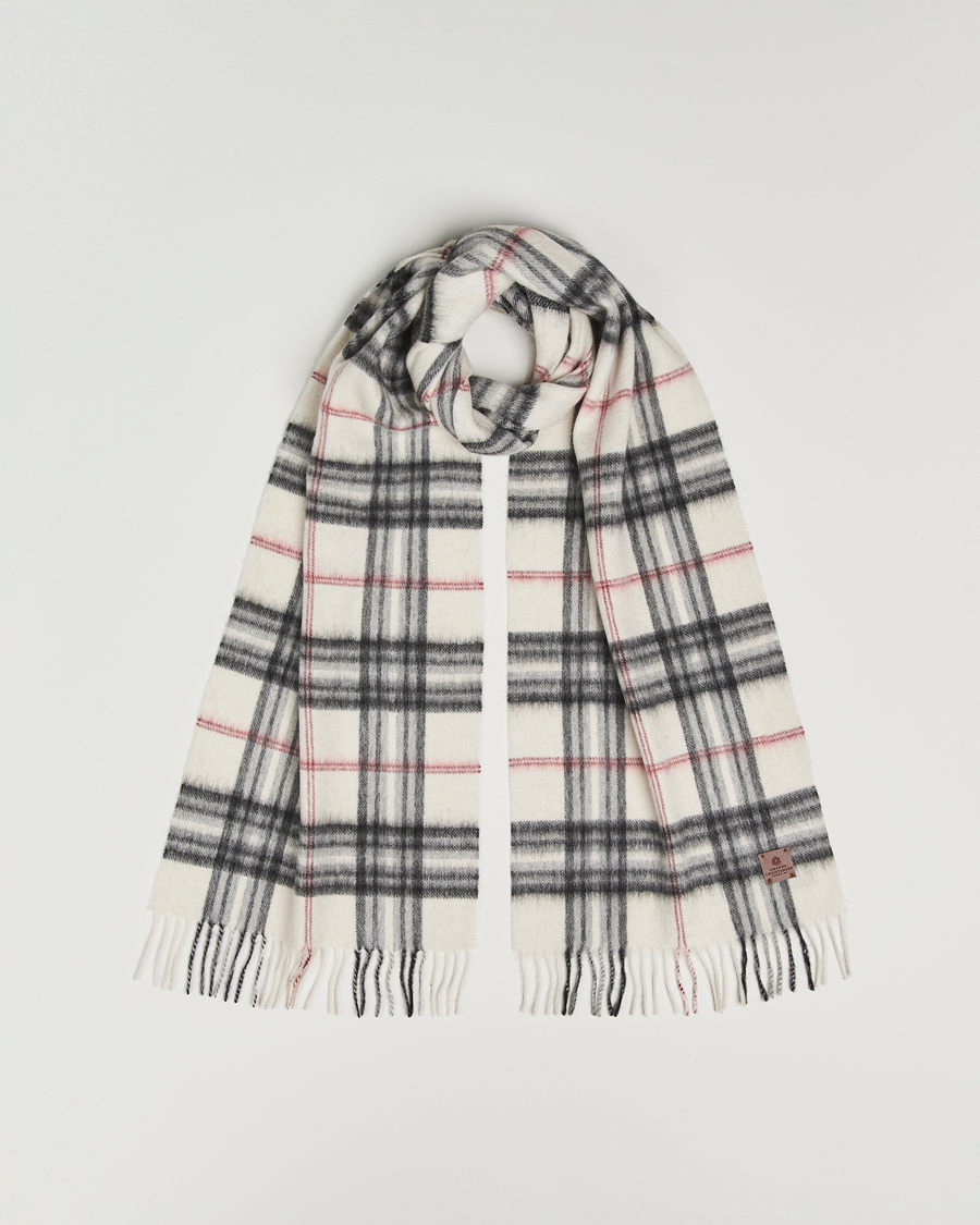 Herre | Skjerf | Amanda Christensen | Merino Wool Check Scarf Cream