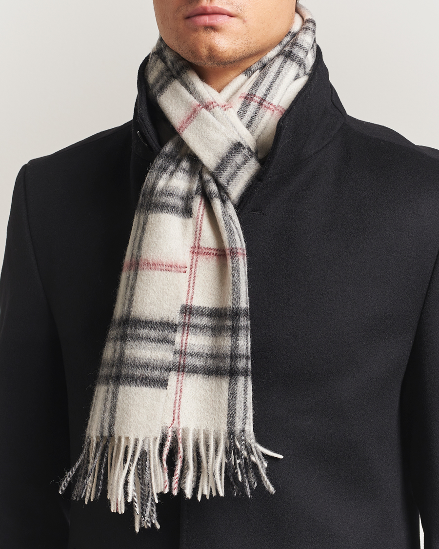 Herre | Skjerf | Amanda Christensen | Merino Wool Check Scarf Cream