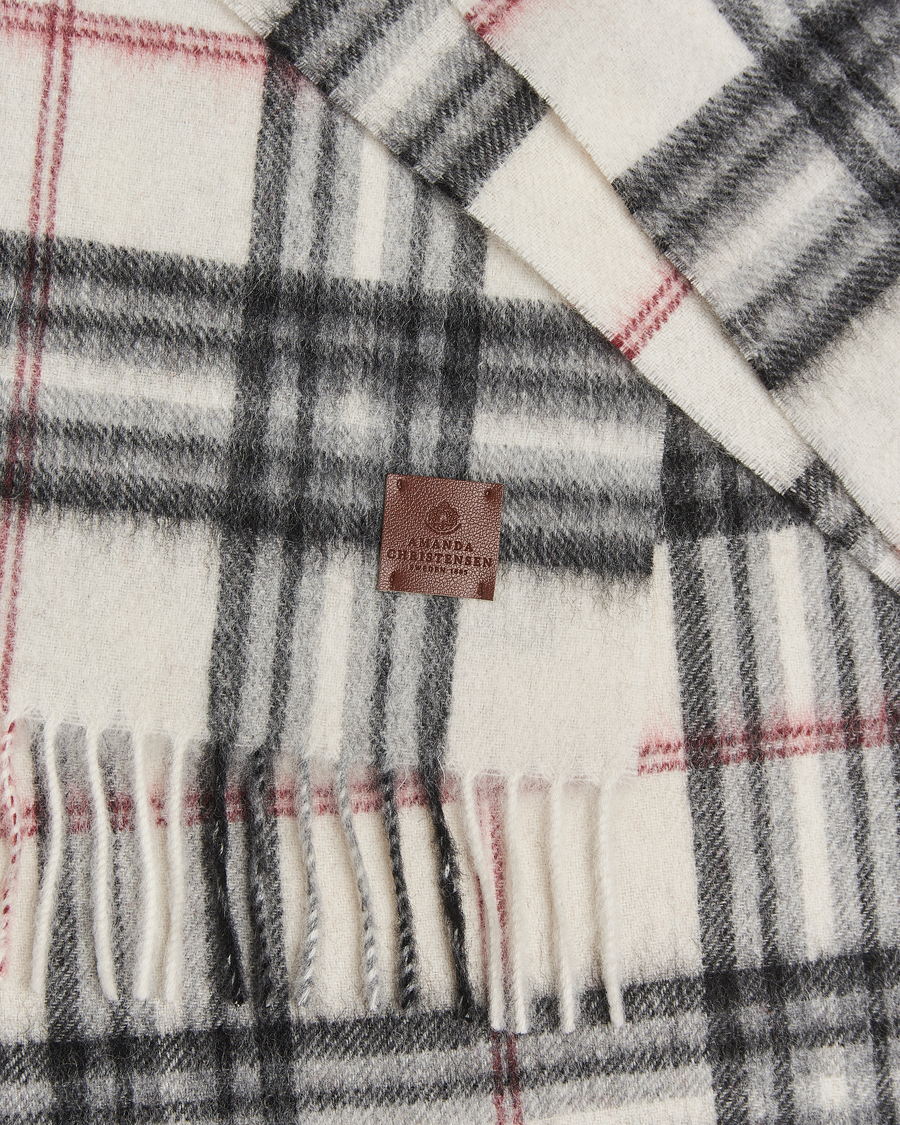 Herre | Skjerf | Amanda Christensen | Merino Wool Check Scarf Cream