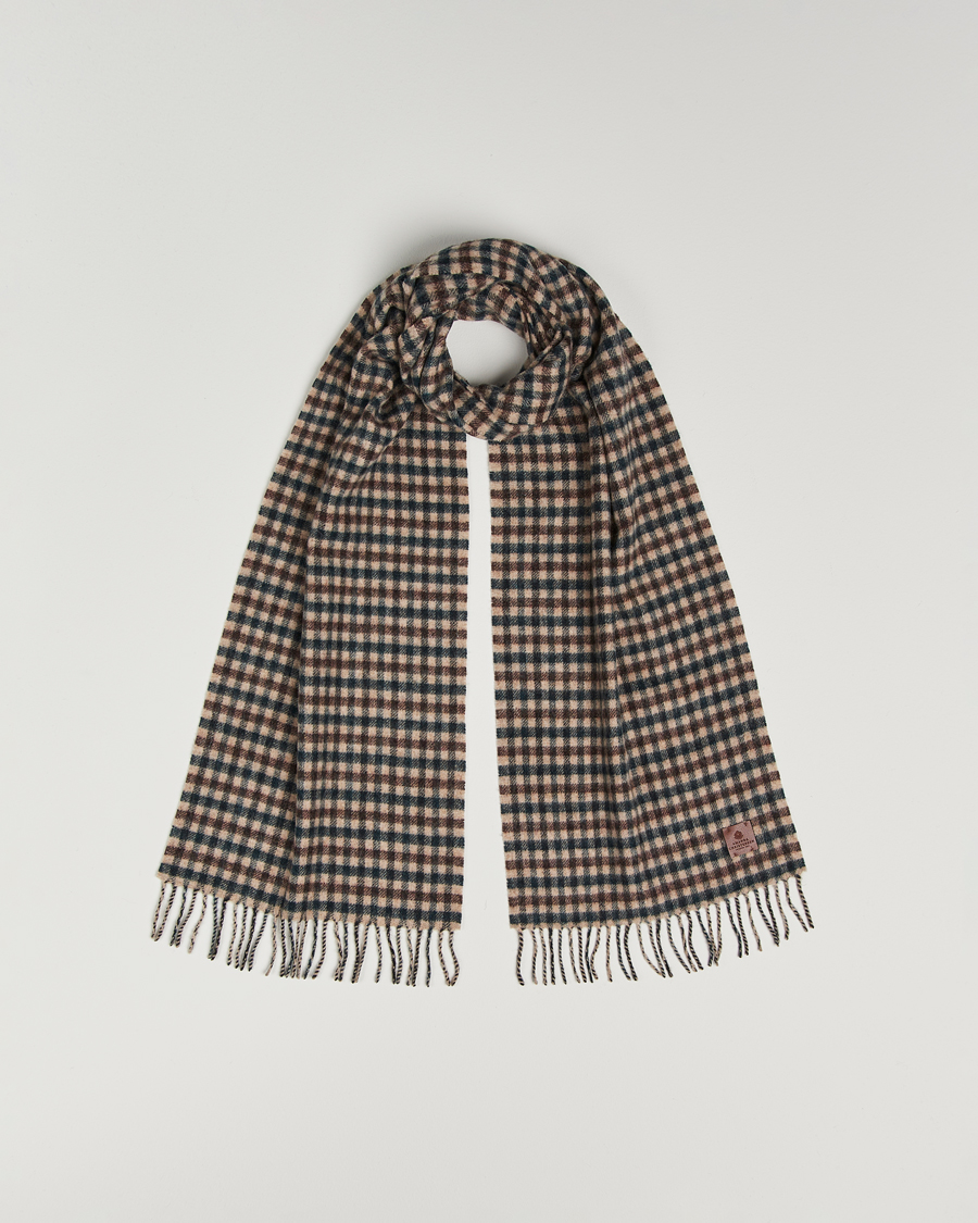 Herre | Skjerf | Amanda Christensen | Merino Wool Check Scarf Green/Brown