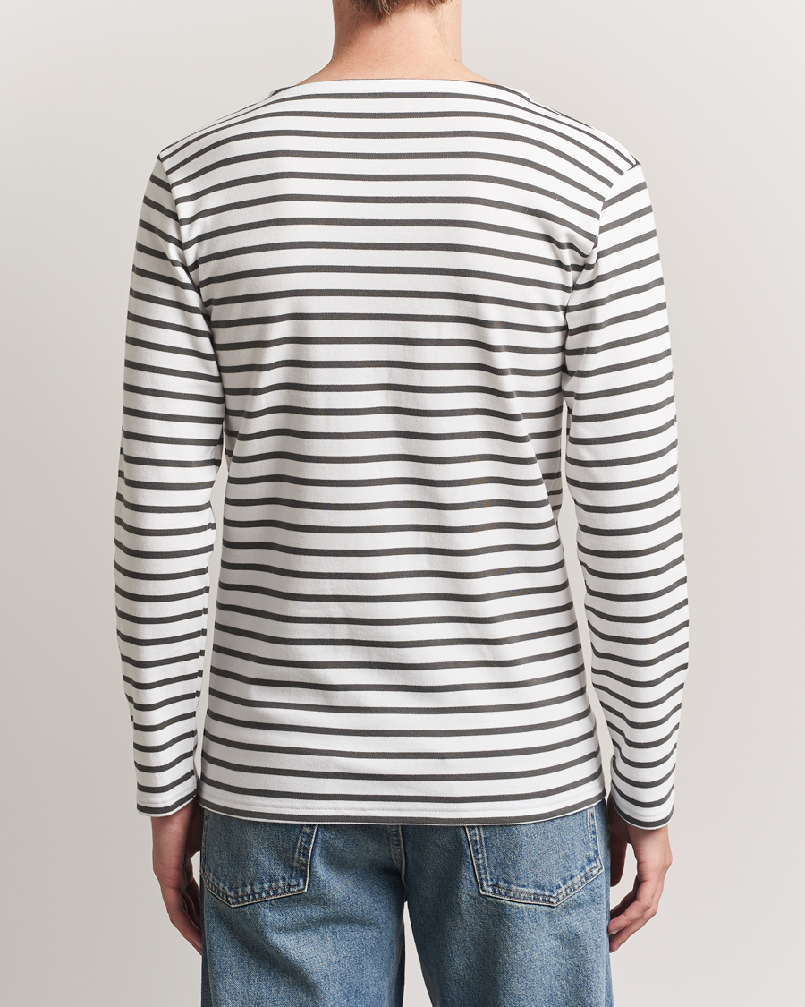 Herre | T-Shirts | Armor-lux | Houat Héritage Stripe Long Sleeve T-Shirt Milk/Chiméra
