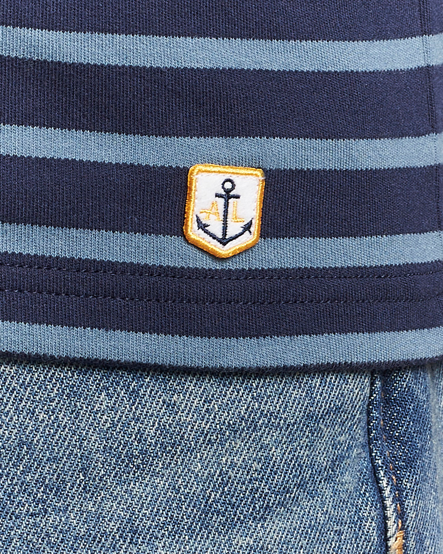 Herre | T-Shirts | Armor-lux | Houat Héritage Stripe Long Sleeve T-Shirt Deep Marine/Bluefin