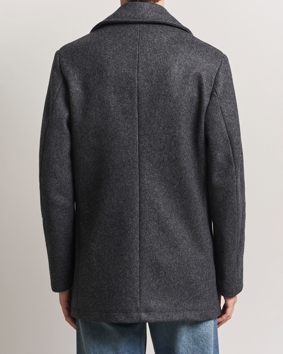 Herre | Jakker | Armor-lux | Kermor Wool Peacoat Grey Melange